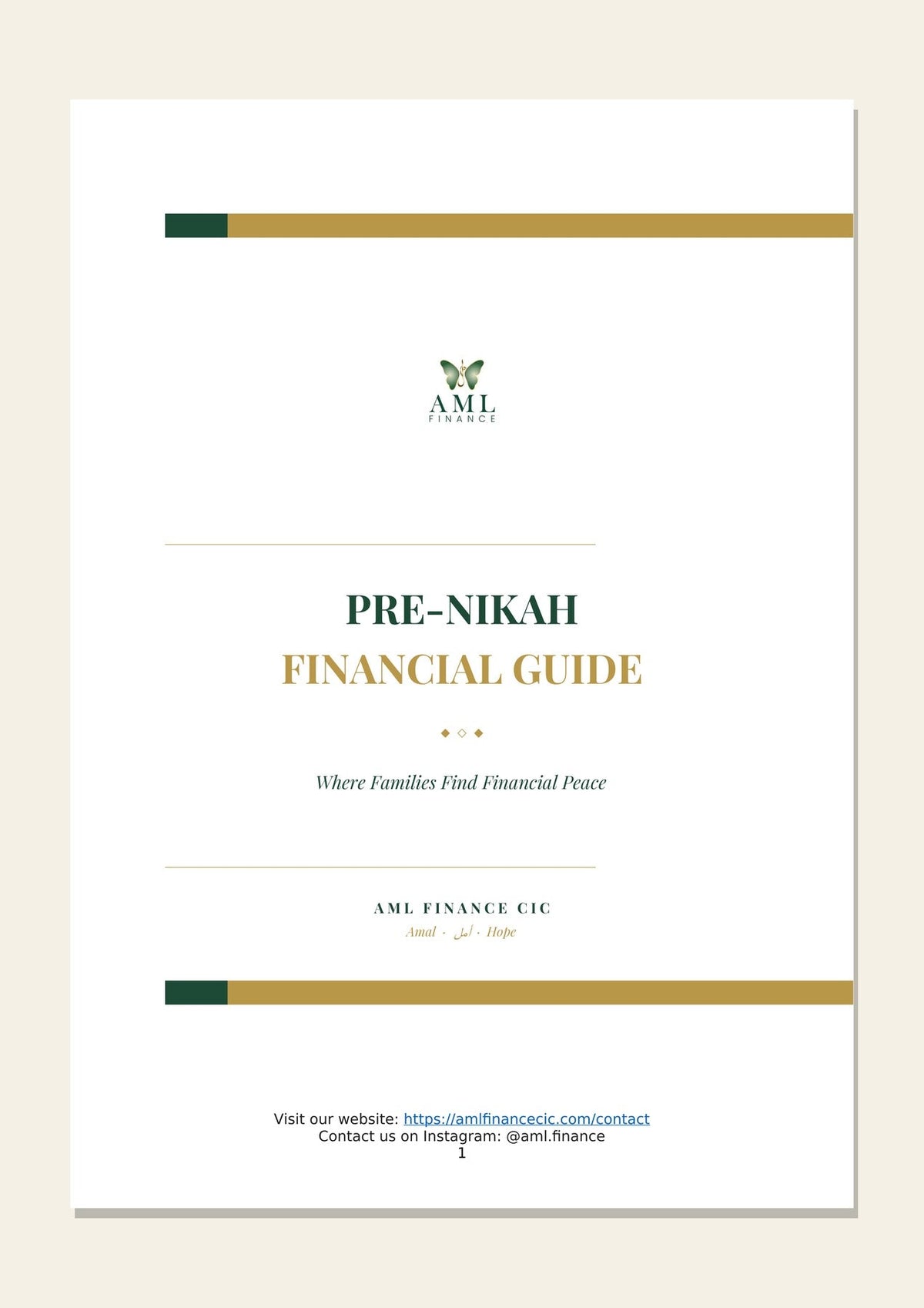 Pre-Nikah Financial Guide - Islamic Marriage Money Planning Workbook - AML Finance